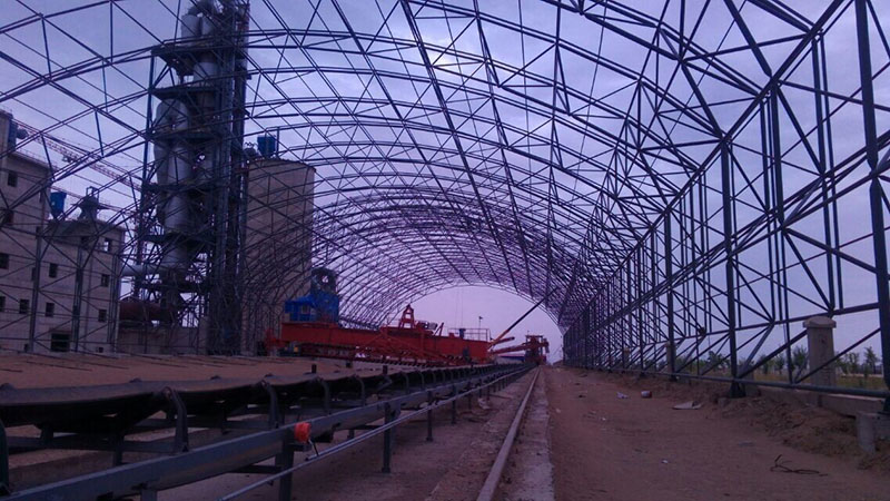 双辽煤棚网架安装